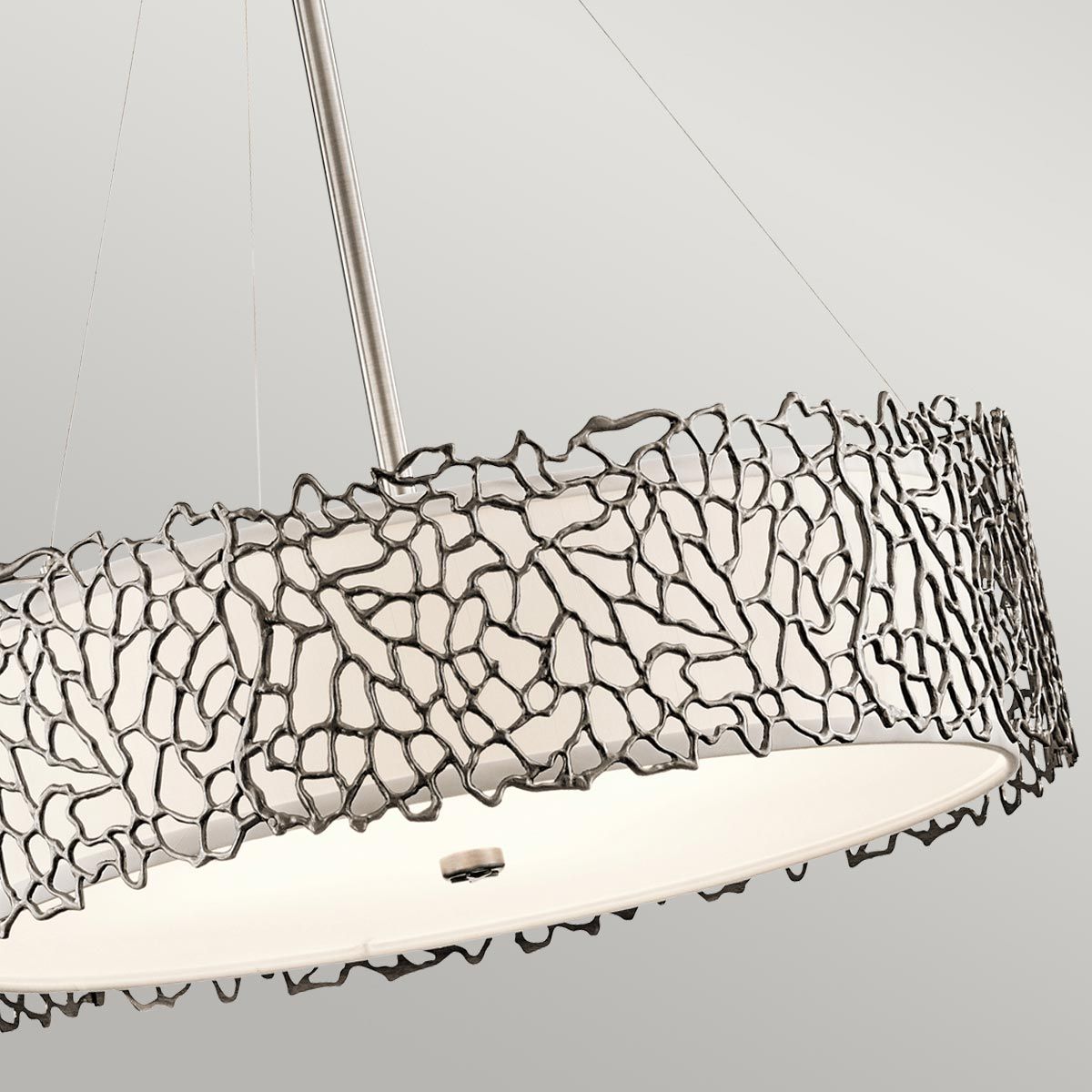 Silberkoralle 4 - flammige Pendelleuchte - Klassisches Zinn - Elsteadlighting - KL - SILVER - CORAL - P - B