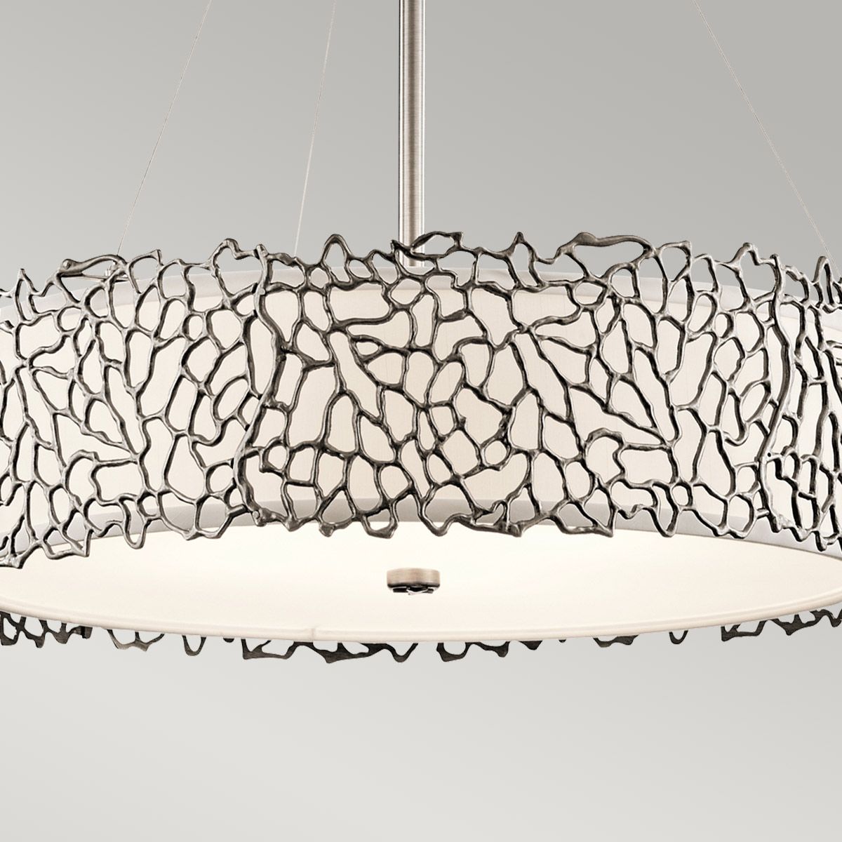 Silberkoralle 4 - flammige Pendelleuchte - Klassisches Zinn - Elsteadlighting - KL - SILVER - CORAL - P - B