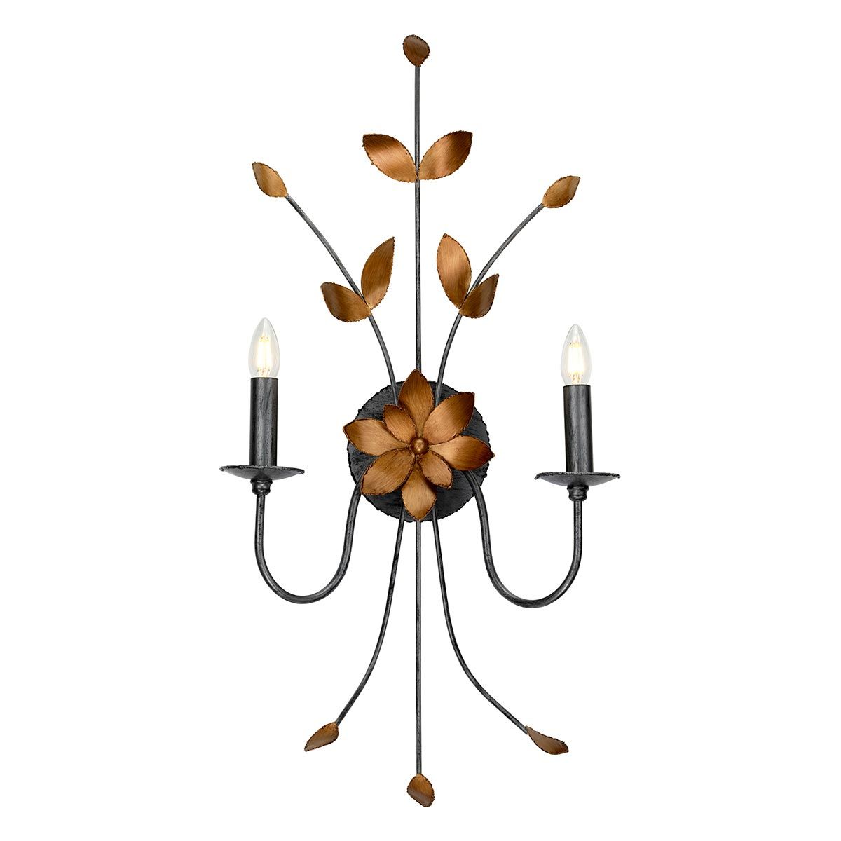 Simone 2 - flammige Wandleuchte - Rotguss und Gold - Elsteadlighting - FB - SIMONE2