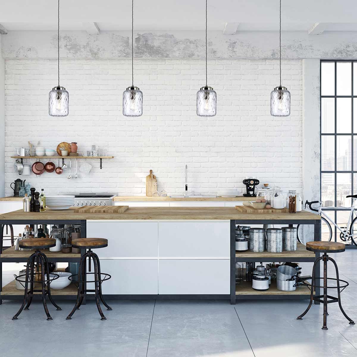 Sola 1 - flammige Pendelleuchte - Poliertes Nickel, Klarglas - Elsteadlighting - SOLA - P