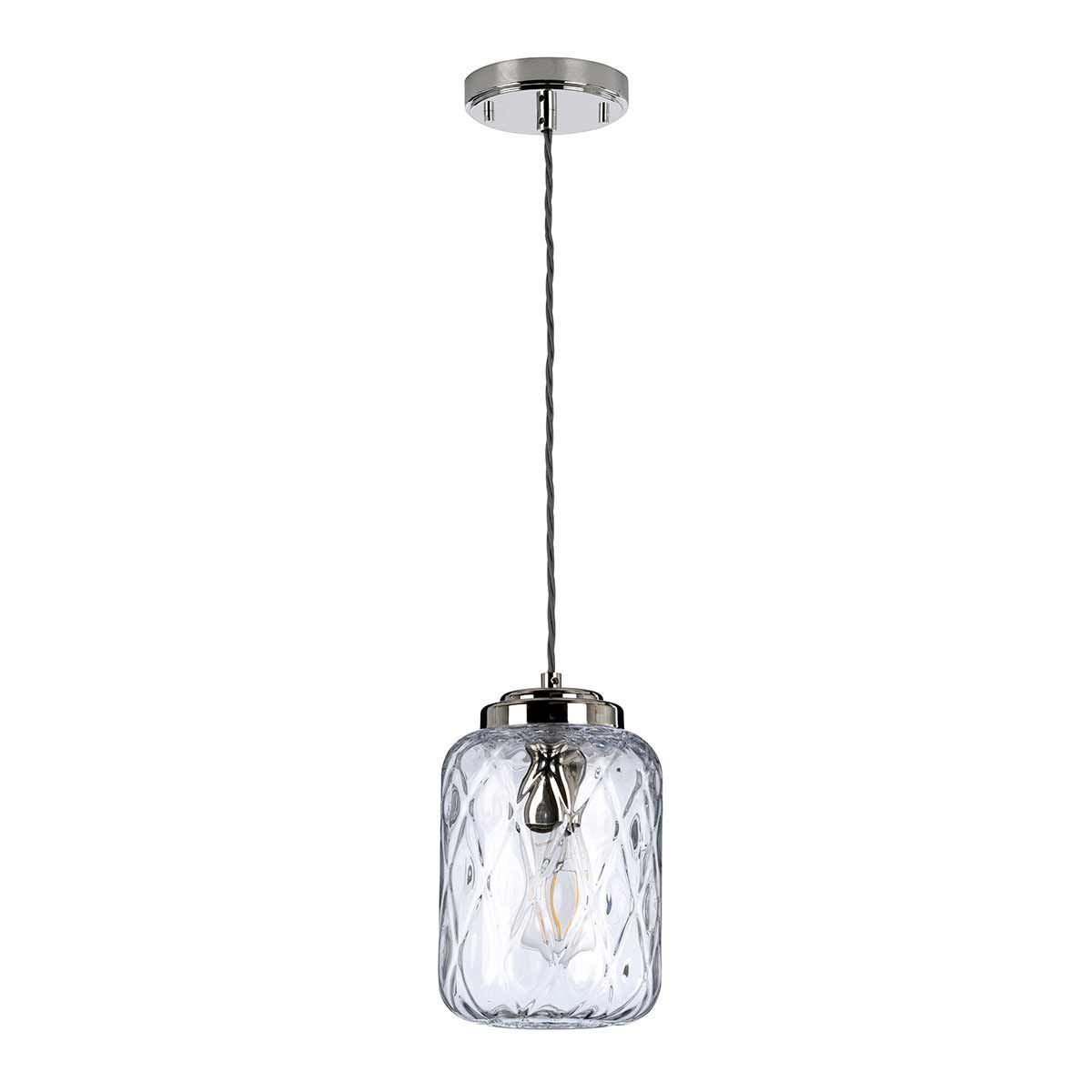 Sola 1 - flammige Pendelleuchte - Poliertes Nickel, Klarglas - Elsteadlighting - SOLA - P