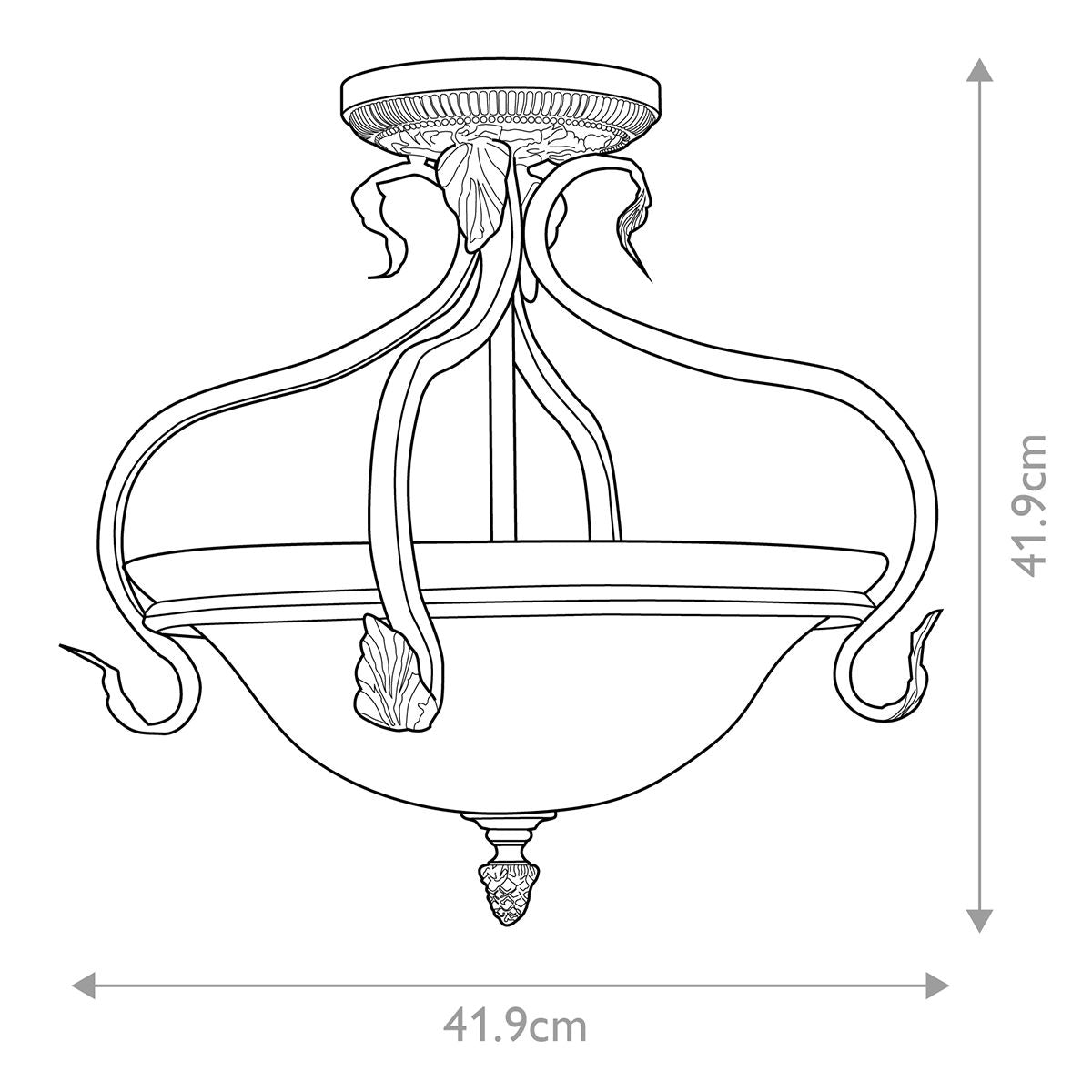 Sonoma Valley 3 - flammige Deckenleuchte, halbbündig, gealtertes Schildpatt - Elsteadlighting - FE - SONOMAVALLEY - SF