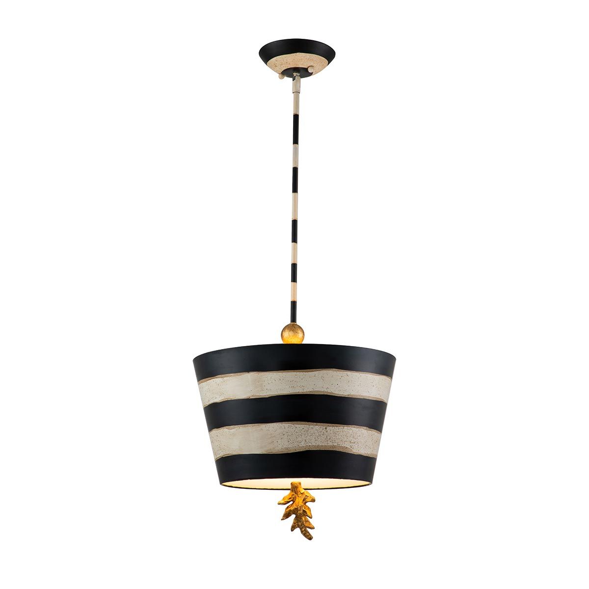 South Beach 1 - flammige Pendelleuchte - Schwarz, Kitt und Blattgold - Elsteadlighting - FB - SOUTHBEACH - P