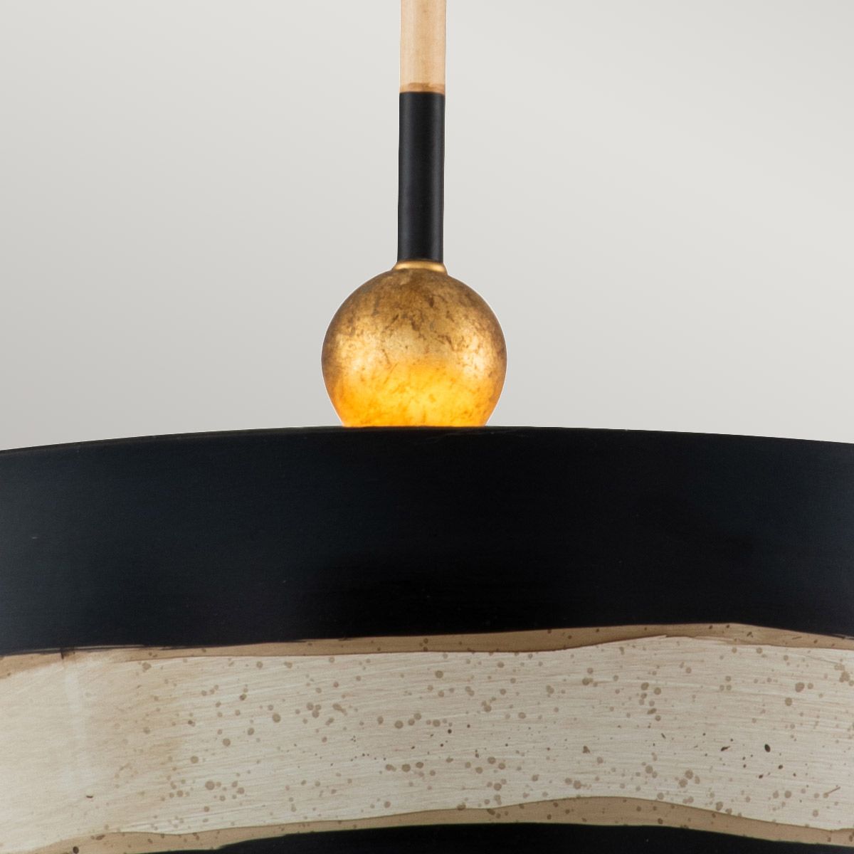 South Beach 1 - flammige Pendelleuchte - Schwarz, Kitt und Blattgold - Elsteadlighting - FB - SOUTHBEACH - P