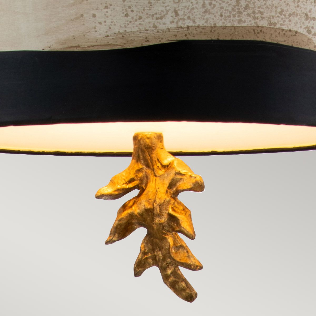 South Beach 1 - flammige Pendelleuchte - Schwarz, Kitt und Blattgold - Elsteadlighting - FB - SOUTHBEACH - P