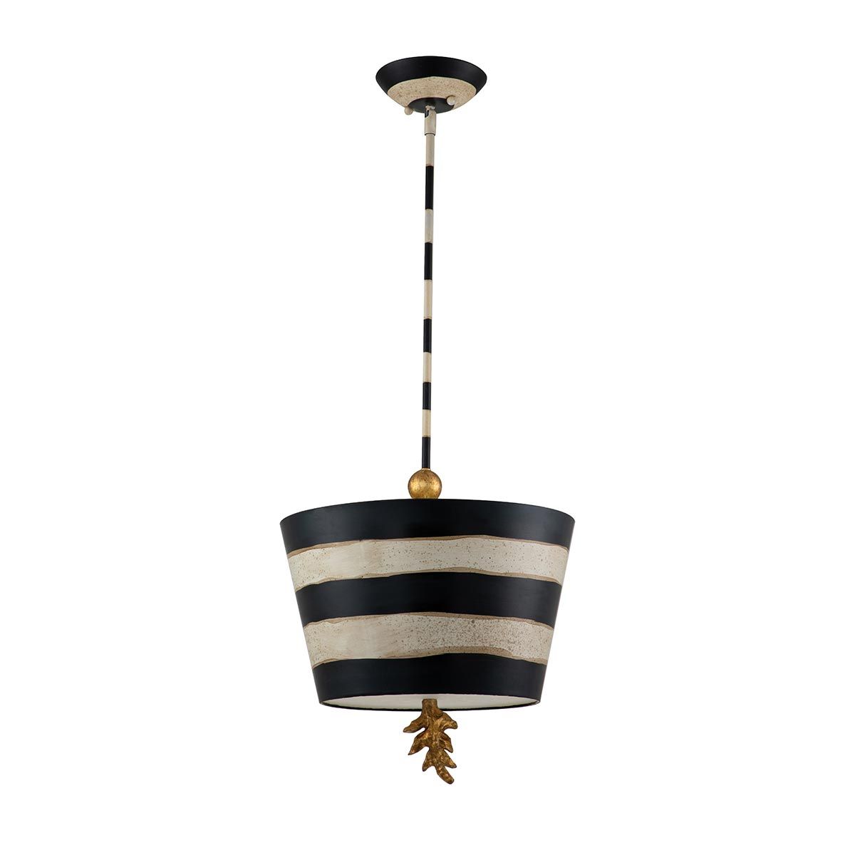 South Beach 1 - flammige Pendelleuchte - Schwarz, Kitt und Blattgold - Elsteadlighting - FB - SOUTHBEACH - P