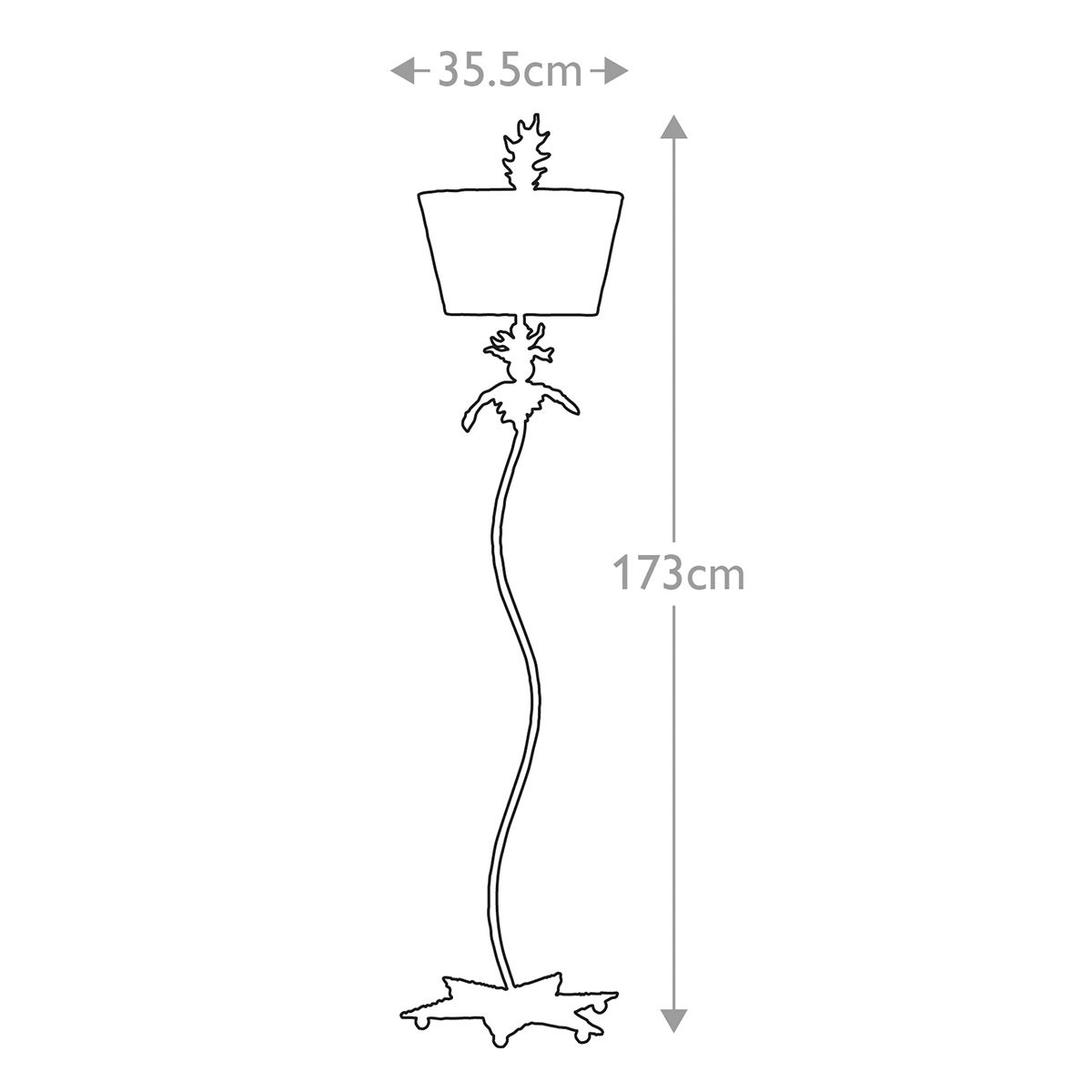 South Beach 1 - flammige Stehlampe – Schwarz, Kitt und Blattgold mit schwarz - cremefarbenem gestreiftem Schirm - Elsteadlighting - FB - SOUTHBEACH - FL