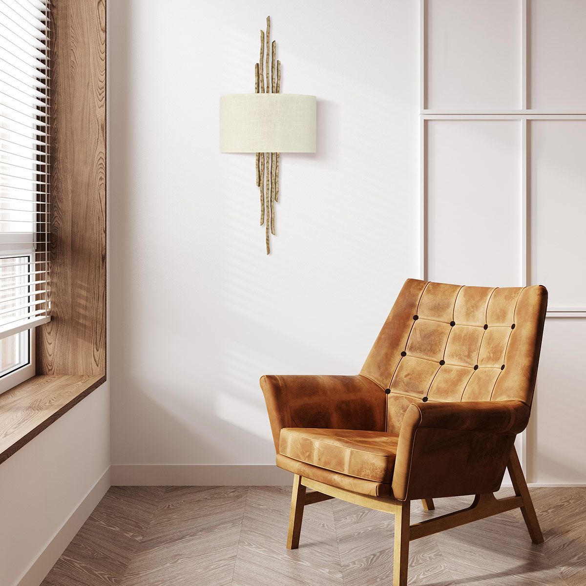 Spyre 2 - flammige Wandleuchte - Champagner - Gold - Elsteadlighting - HK - SPYRE2 - CPG