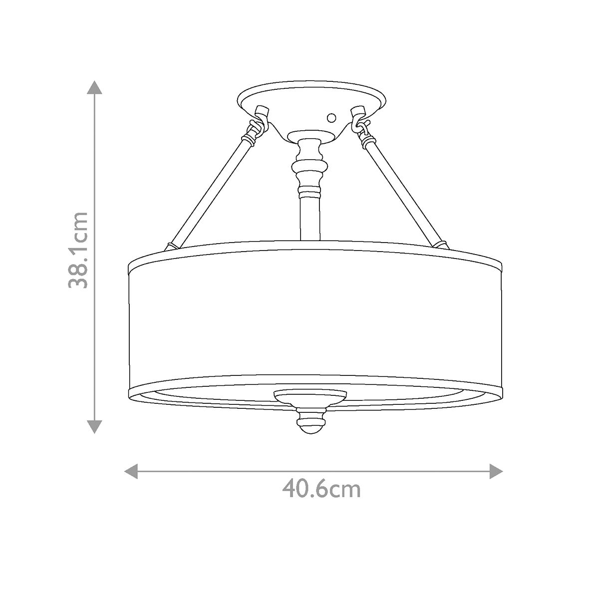 Sussex 3-flammige Halbdeckenleuchte - gebürstetes Nickel - Elsteadlighting - leuchtengrosshandel24