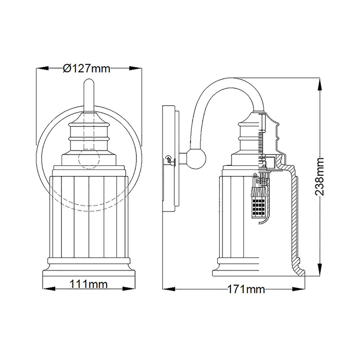 Swell 1-flammige Wandleuchte - Poliertes Chrom - Elsteadlighting - leuchtengrosshandel24
