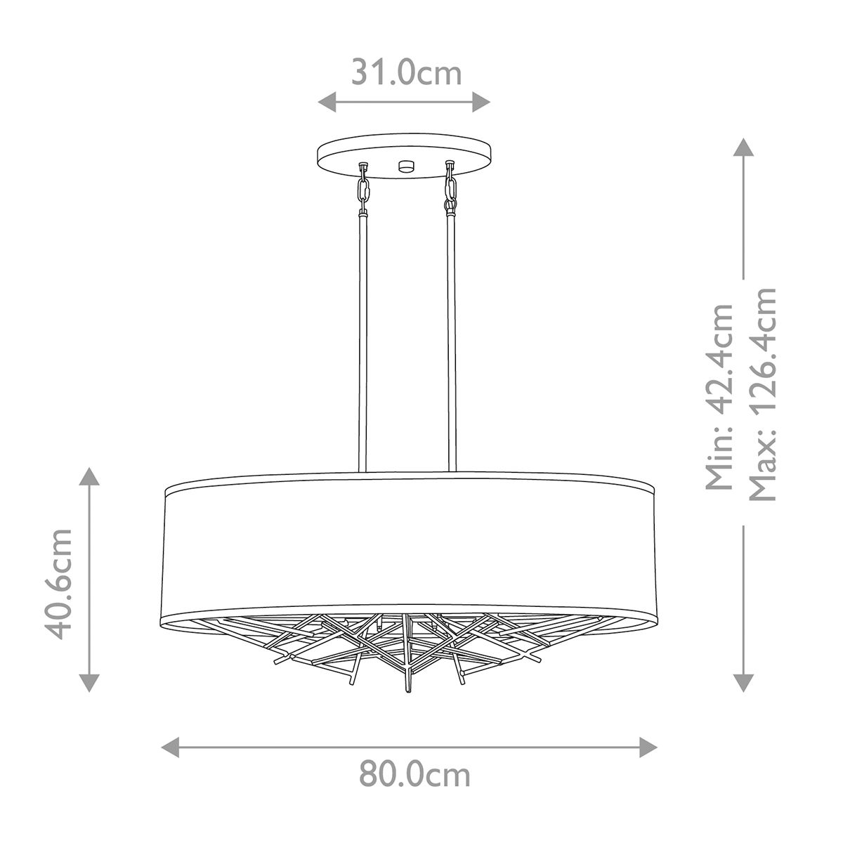 Taiko 5-flammige Insel-Pendelleuchte - Alte Bronze - Elsteadlighting - leuchtengrosshandel24