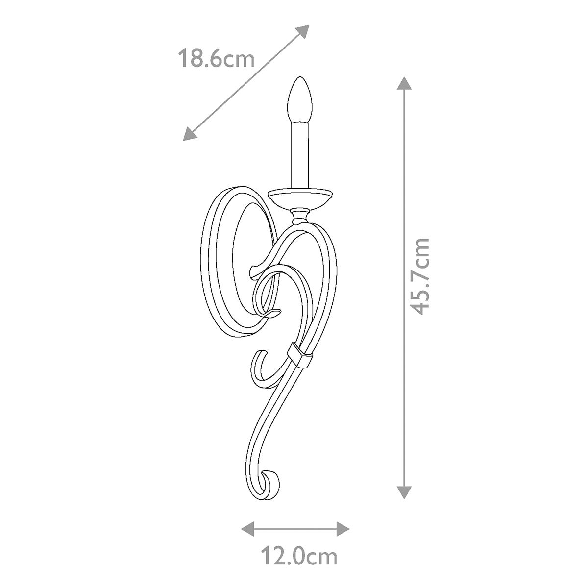 Taulbee 1-flammige Wandleuchte - Verwittertes Zink - Elsteadlighting - leuchtengrosshandel24