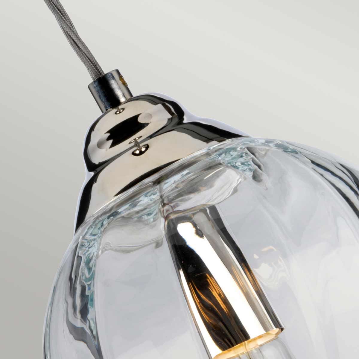 Tiber 1-flammige Pendelleuchte - Poliertes Nickel/Klarglas - Elsteadlighting - leuchtengrosshandel24