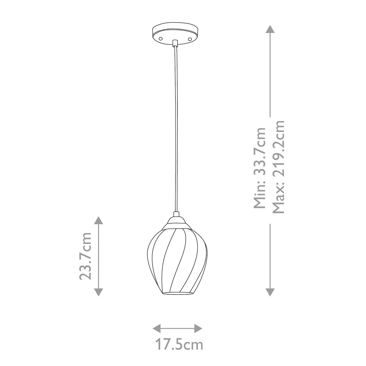 Tiber 1-flammige Pendelleuchte - Poliertes Nickel/Klarglas - Elsteadlighting - leuchtengrosshandel24