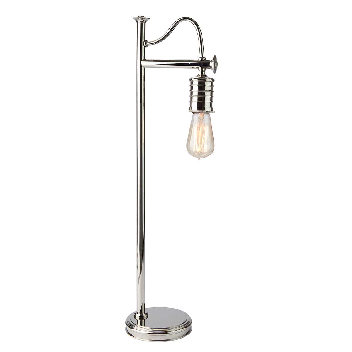 Tischlampe „Douille“ mit 1 Licht, poliertes Nickel, klarer Schirm - Elsteadlighting - leuchtengrosshandel24