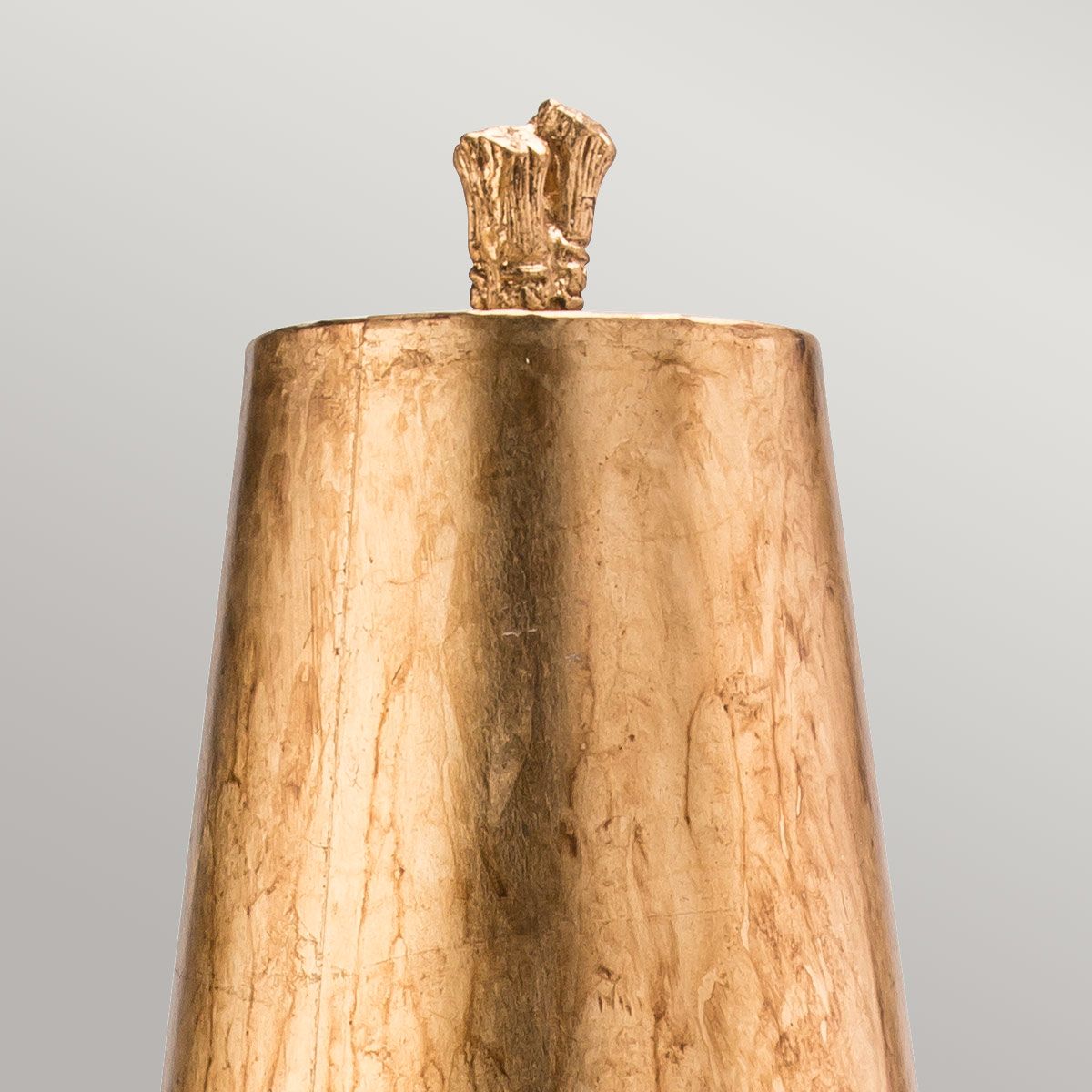 Tischlampe „Fragment“ mit 1 Licht, gealtertes Gold mit Blattgold und Schirm aus Umbraglasur - Elsteadlighting - leuchtengrosshandel24