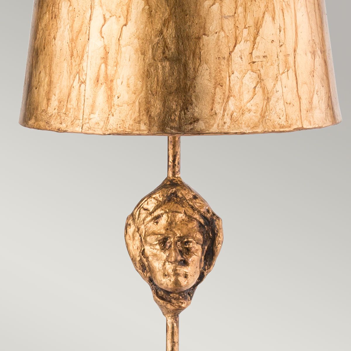 Tischlampe „Fragment“ mit 1 Licht, gealtertes Gold mit Blattgold und Schirm aus Umbraglasur - Elsteadlighting - leuchtengrosshandel24