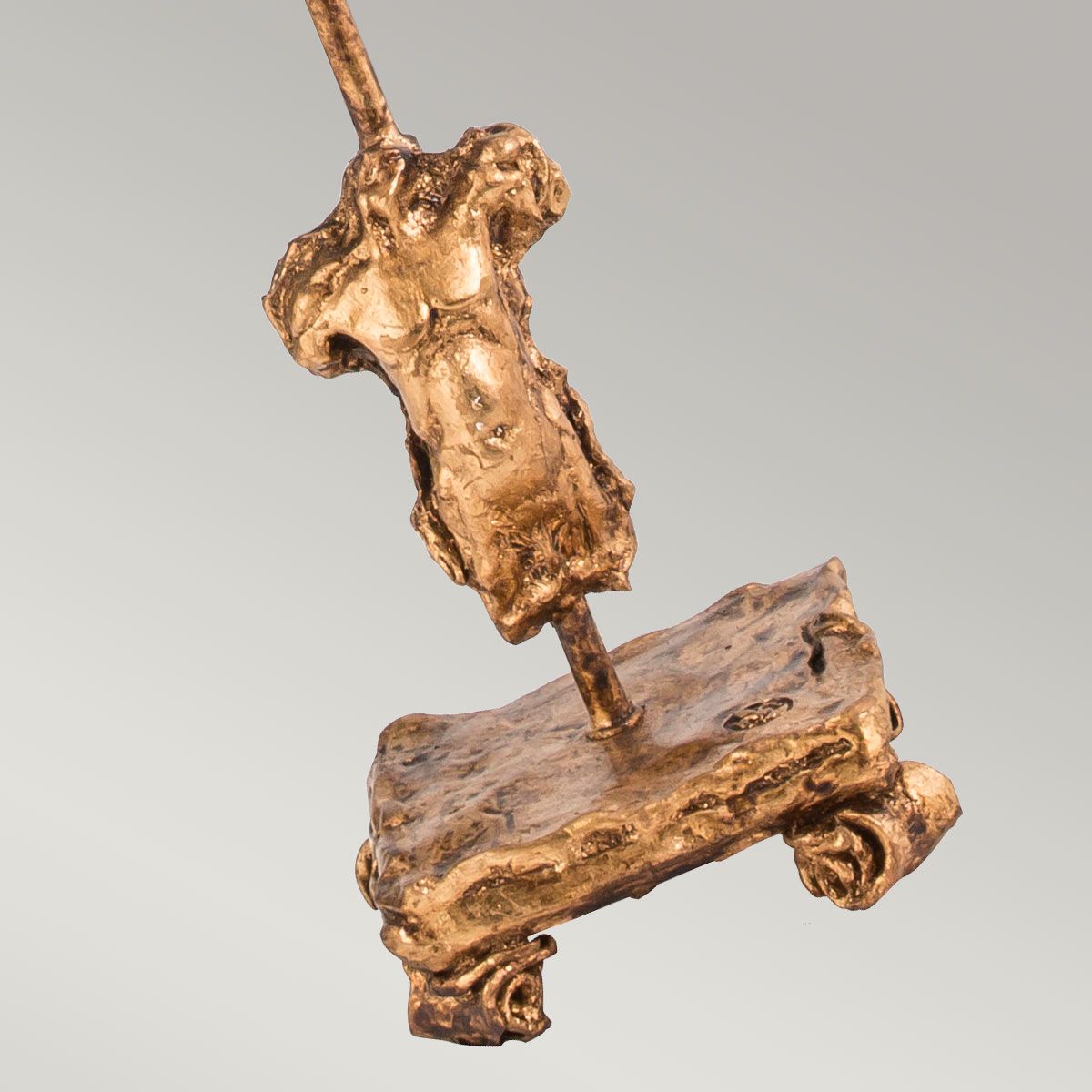 Tischlampe „Fragment“ mit 1 Licht, gealtertes Gold mit Blattgold und Schirm aus Umbraglasur - Elsteadlighting - leuchtengrosshandel24