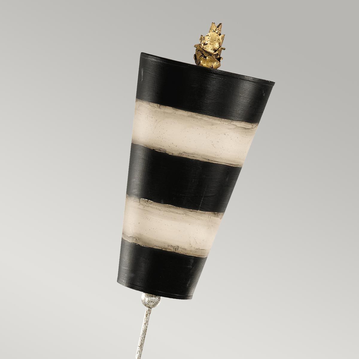 Tischlampe „Peony“ mit 1 Licht, Taupe und schwarze Streifen, Schirm in Schwarz und Taupe - Elsteadlighting - FB - PEONY - TL