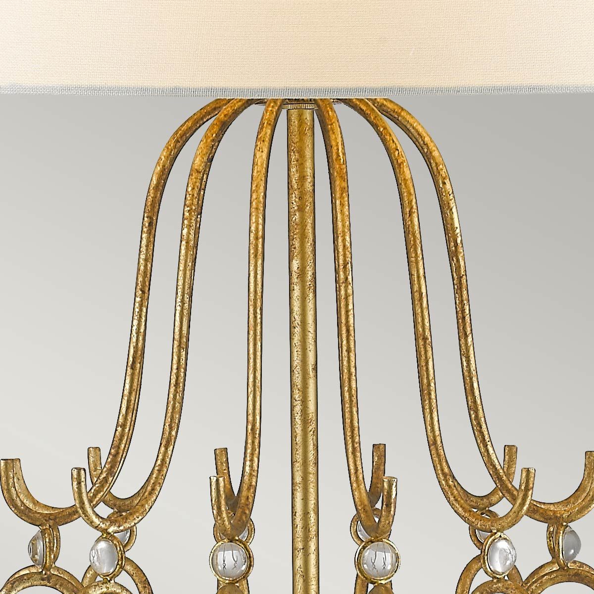 Tischlampe Stella mit 1 Flamme, Antik - Gold mit cremefarbenem Schirm - Elsteadlighting - GN - STELLA - TL - GD