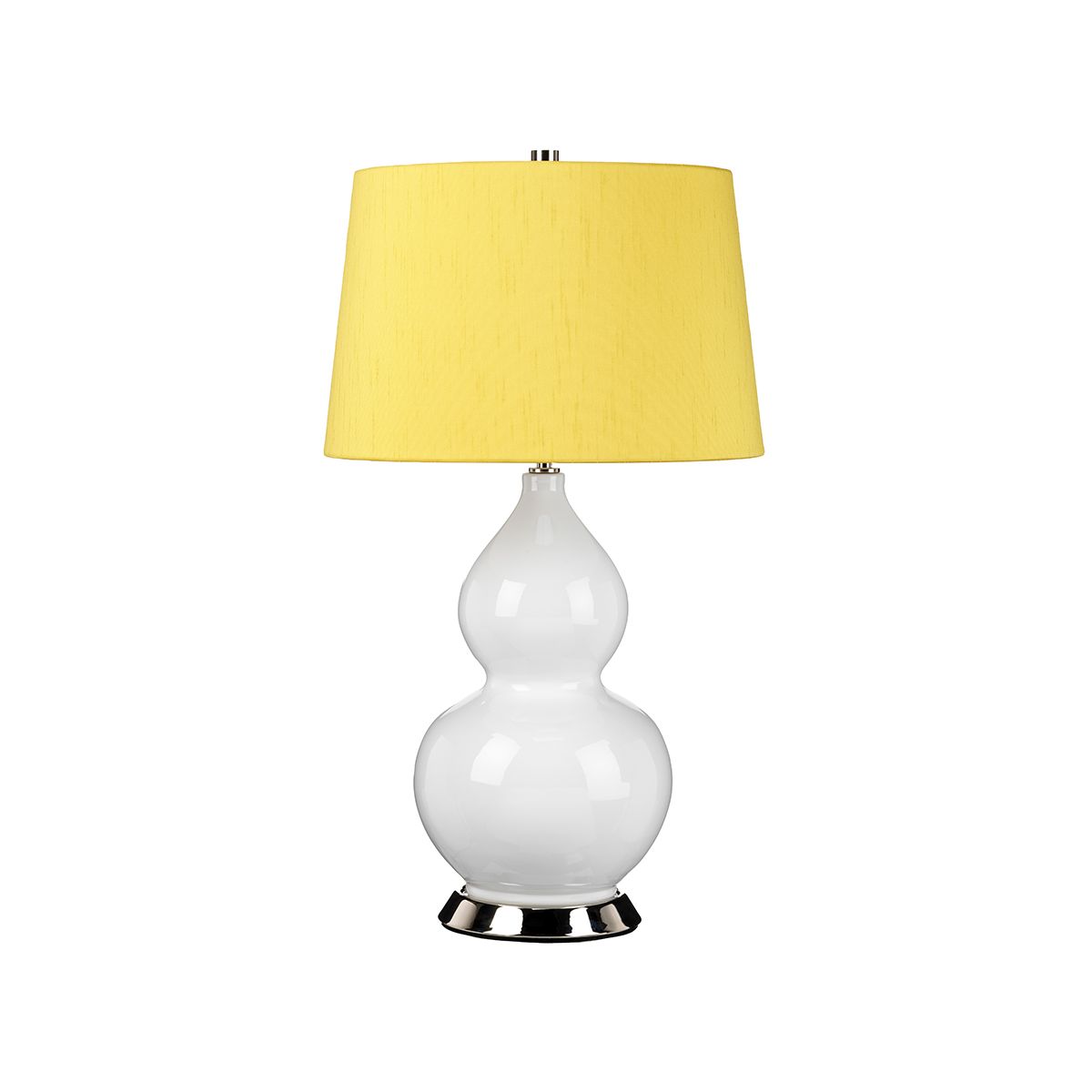 Tischleuchte Isla 1 Light, Nickel poliert, Weiß, Gelb mit Schirm in Seladine-Gelb - Elsteadlighting - leuchtengrosshandel24