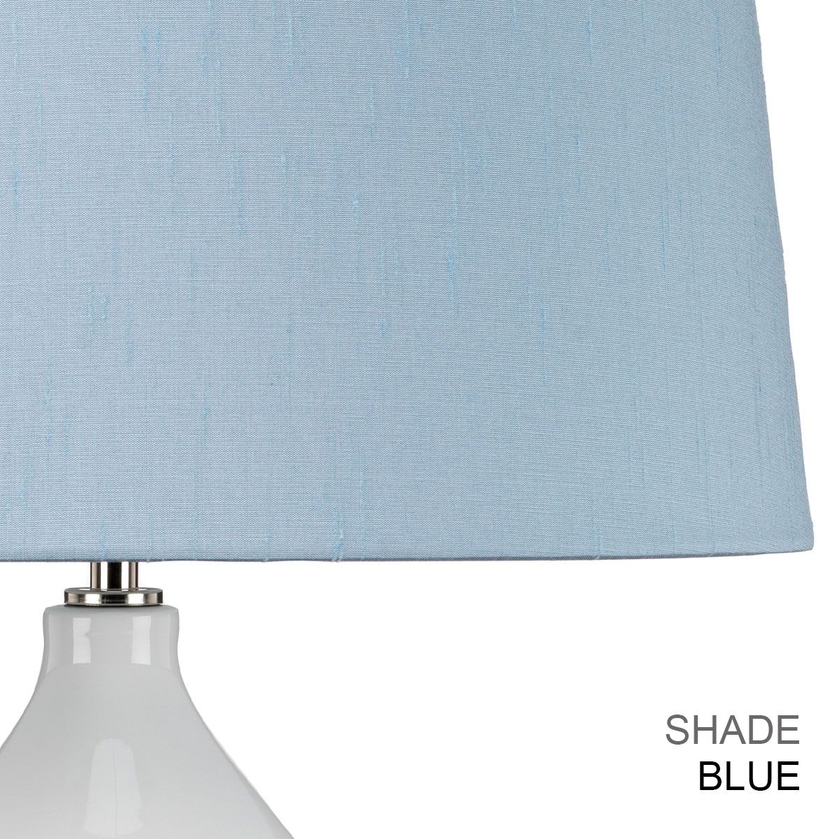 Tischleuchte Isla 1 Light - Poliertes Nickel, Weiß, Blau mit Lampenschirm in Liberty-Blau - Elsteadlighting - leuchtengrosshandel24