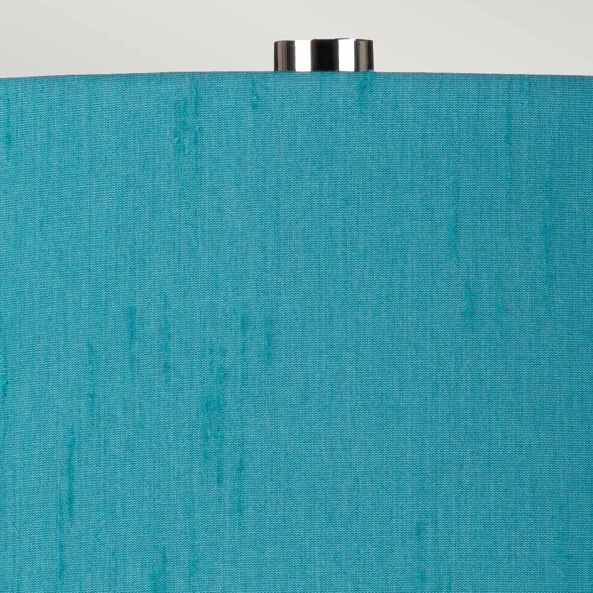 Tischleuchte Isla 1 Light, poliertes Nickel, Weiß, Blaugrün mit Lampenschirm in Mallard-Blaugrün - Elsteadlighting - leuchtengrosshandel24