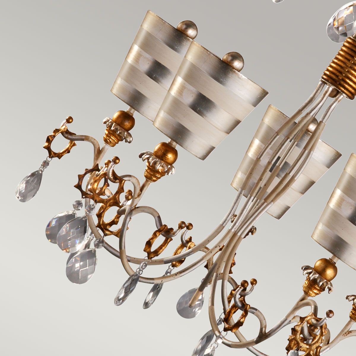 Tivoli Kronleuchter mit 5 Lichtern, Silber und Cremefarbene Patina - Elsteadlighting - leuchtengrosshandel24