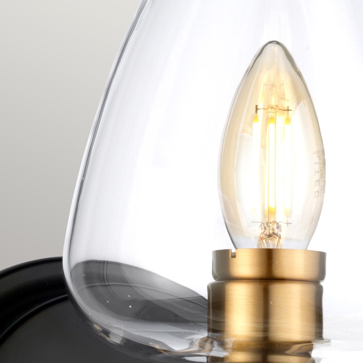 Wandleuchte Armand 1-flammig – Messing versilbert und anthrazitfarben lackiert - Elsteadlighting - leuchtengrosshandel24