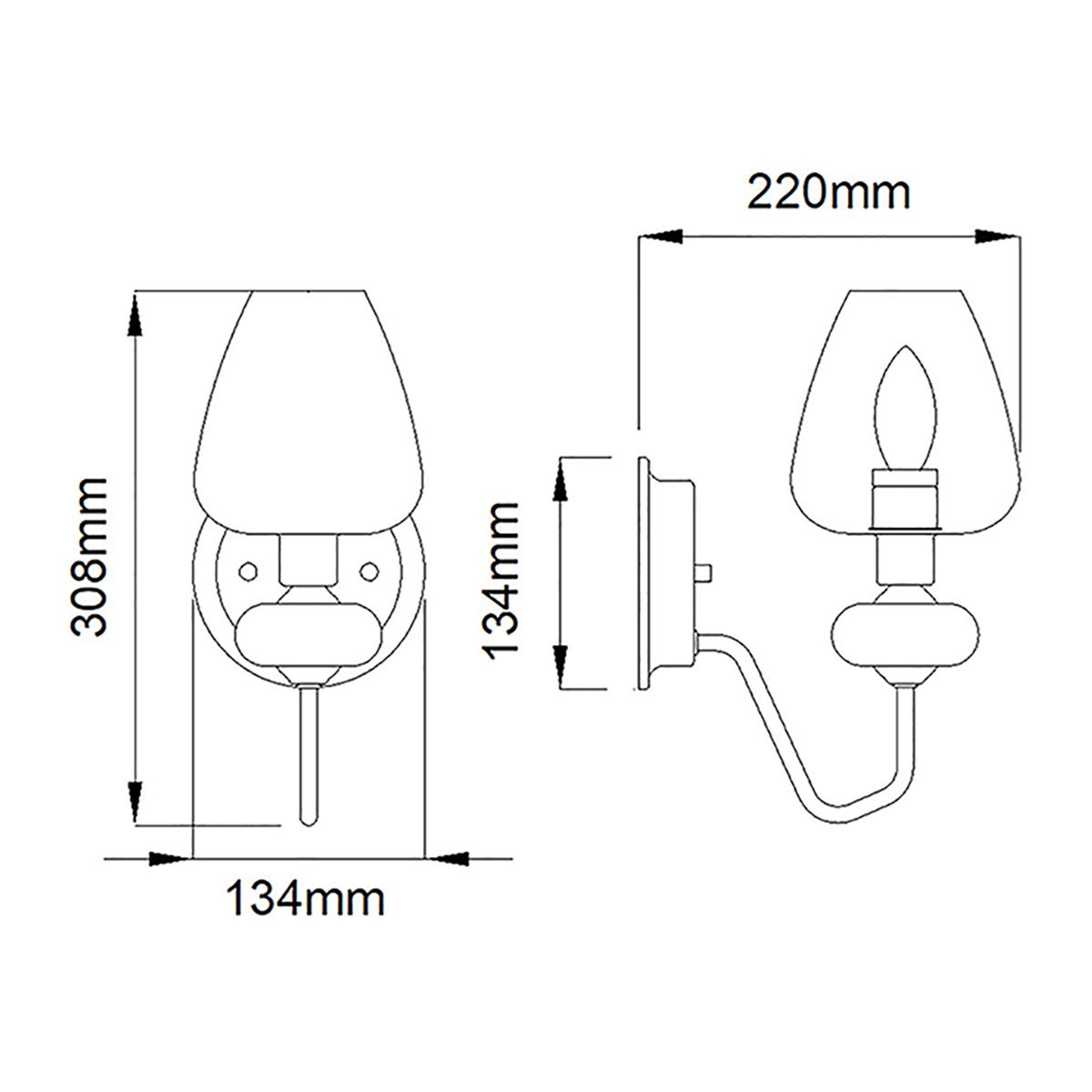 Wandleuchte Armand 1-flammig – Messing versilbert und anthrazitfarben lackiert - Elsteadlighting - leuchtengrosshandel24