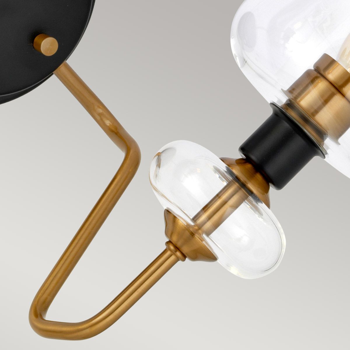 Wandleuchte Armand mit 2 Lichtern, Messing versilbert und anthrazitfarben lackiert - Elsteadlighting - leuchtengrosshandel24