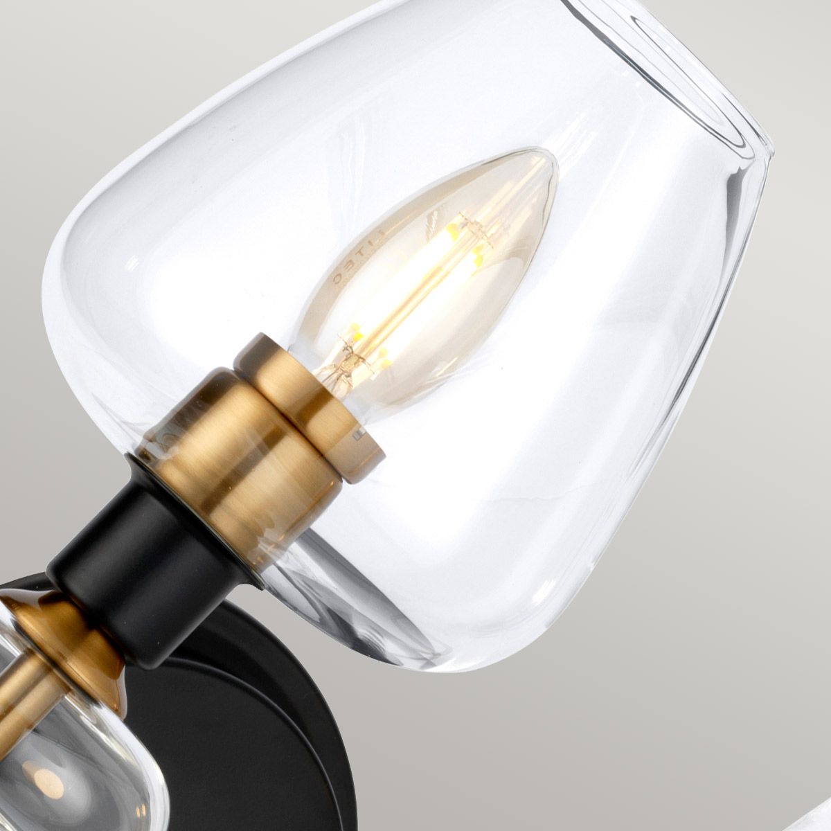 Wandleuchte Armand mit 2 Lichtern, Messing versilbert und anthrazitfarben lackiert - Elsteadlighting - leuchtengrosshandel24