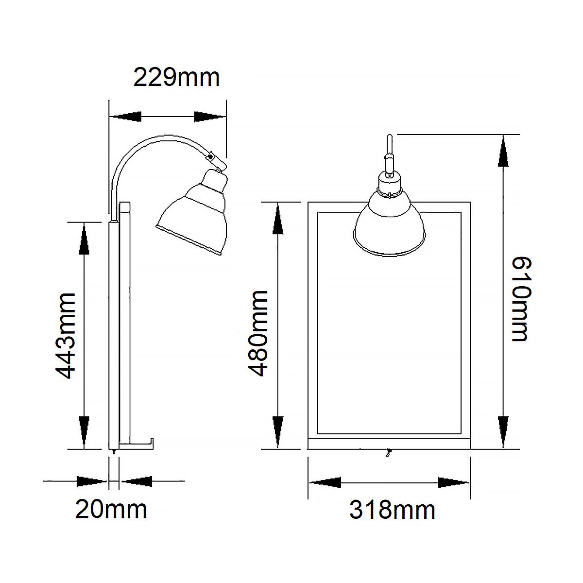 Wandleuchte Chalkboard 1-flammig - Verwittertes Zink - Elsteadlighting - leuchtengrosshandel24