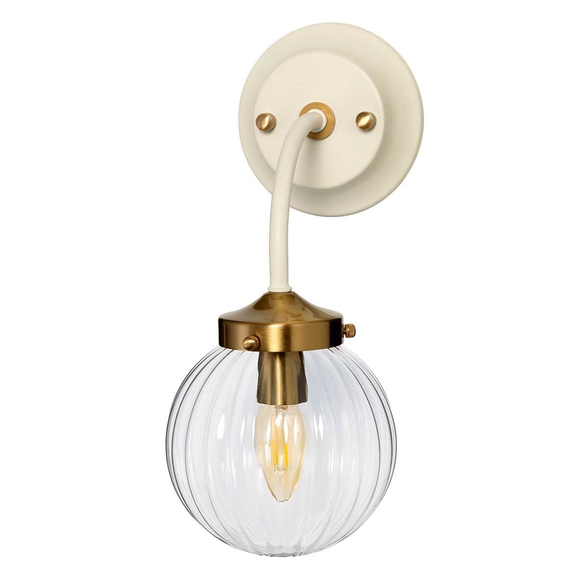 Wandleuchte Cosmos 1-flammig - Cremefarben lackiertes und gealtertes Messing - Elsteadlighting - leuchtengrosshandel24