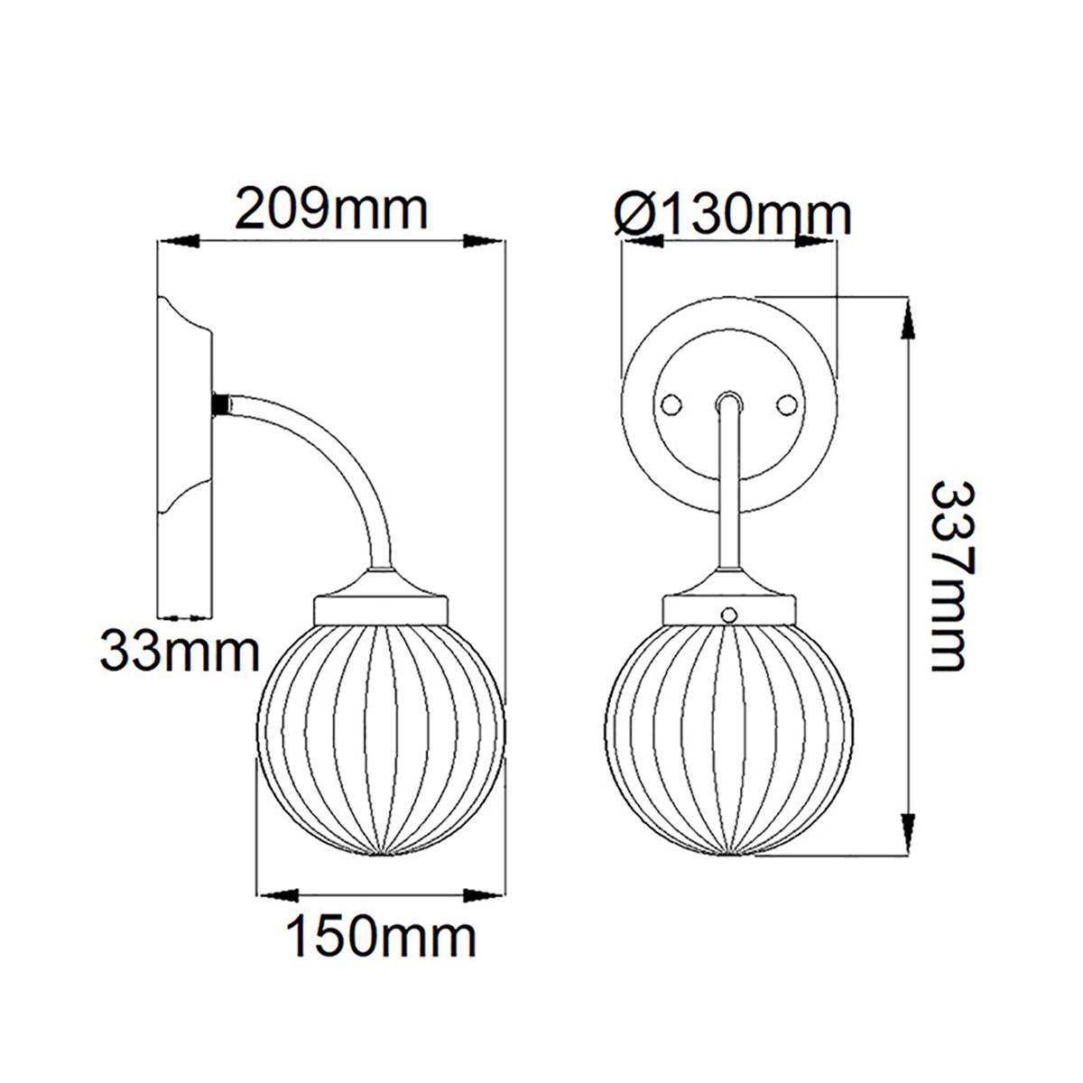 Wandleuchte Cosmos 1-flammig - Cremefarben lackiertes und gealtertes Messing - Elsteadlighting - leuchtengrosshandel24