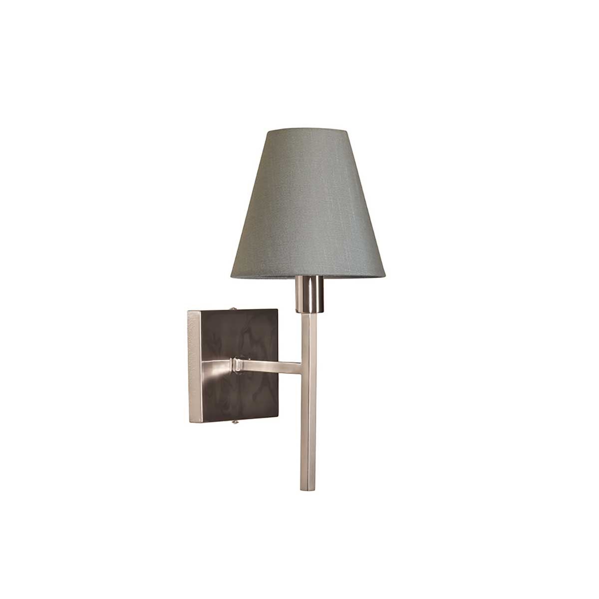 Wandleuchte Lucerne 1-flammig, gebürstetes Nickel, grauer Schirm - Elsteadlighting - leuchtengrosshandel24
