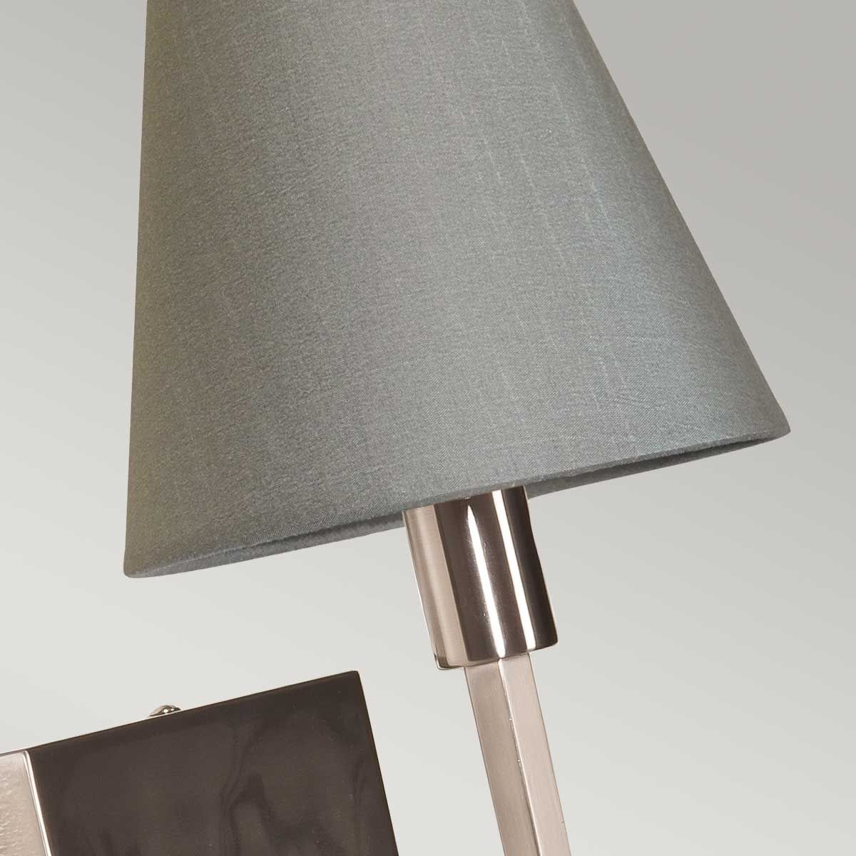 Wandleuchte Lucerne 1-flammig, gebürstetes Nickel, grauer Schirm - Elsteadlighting - leuchtengrosshandel24