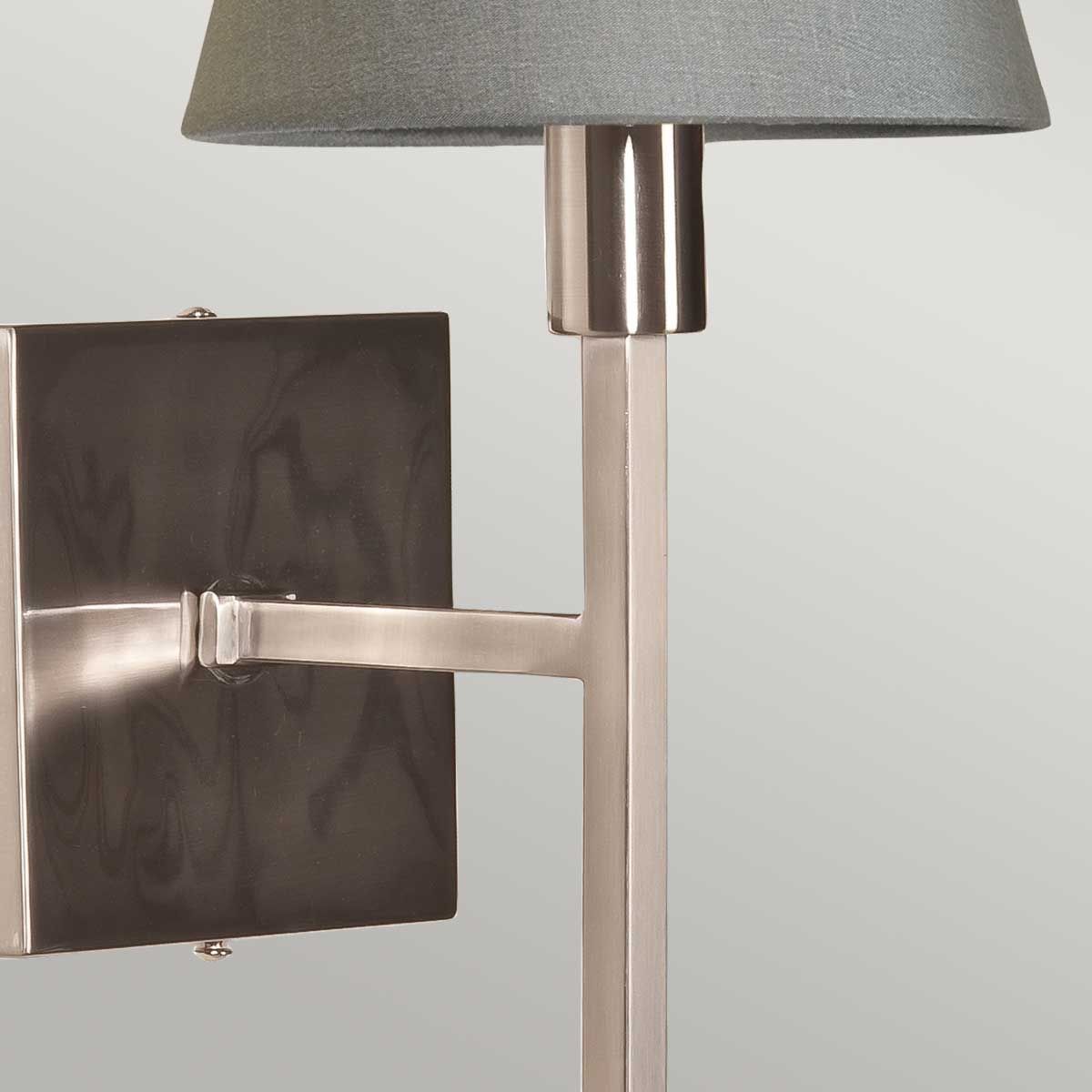 Wandleuchte Lucerne 1-flammig, gebürstetes Nickel, grauer Schirm - Elsteadlighting - leuchtengrosshandel24