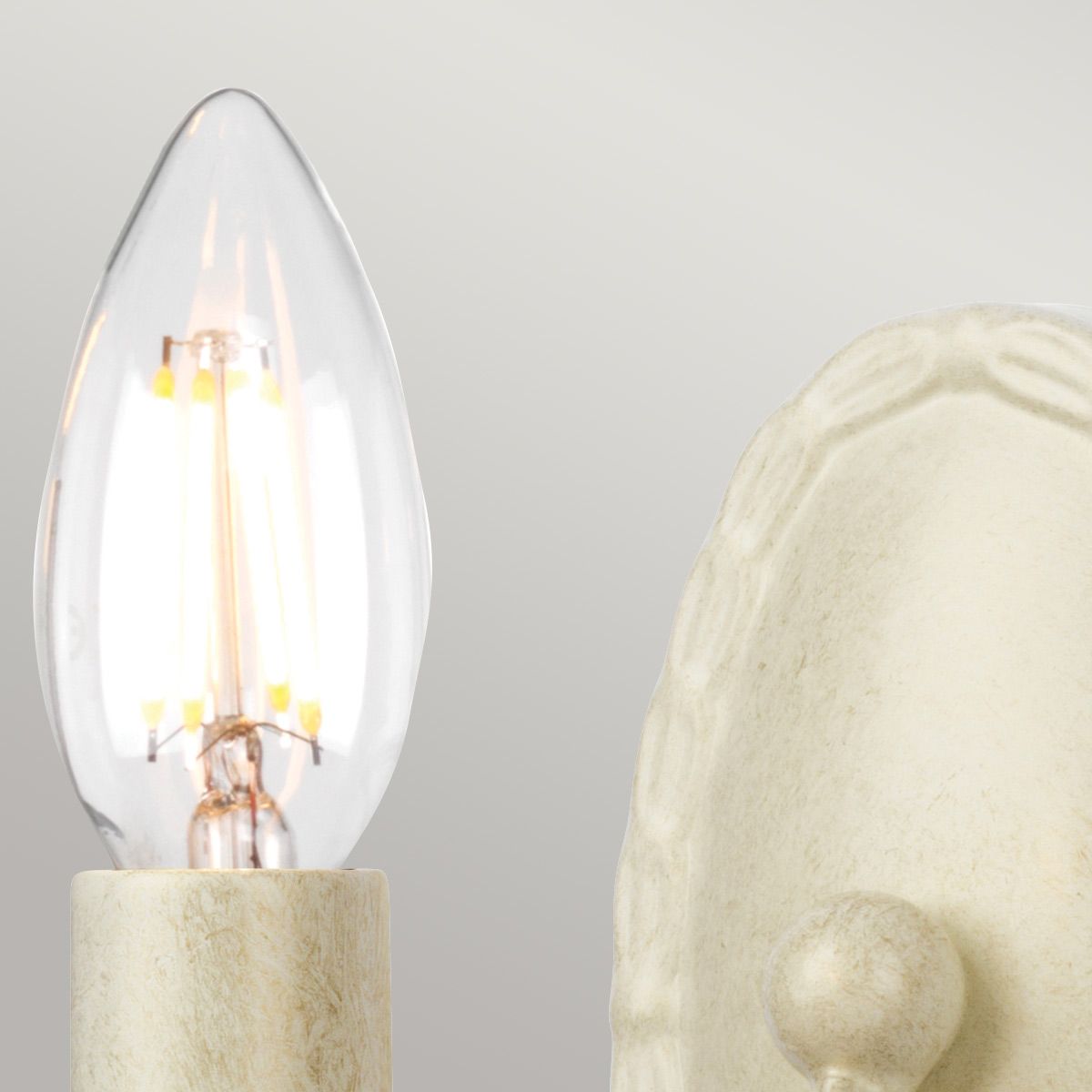 Wandleuchte Minster 1-flammig - Elfenbein/Goldpatina - Elsteadlighting - leuchtengrosshandel24