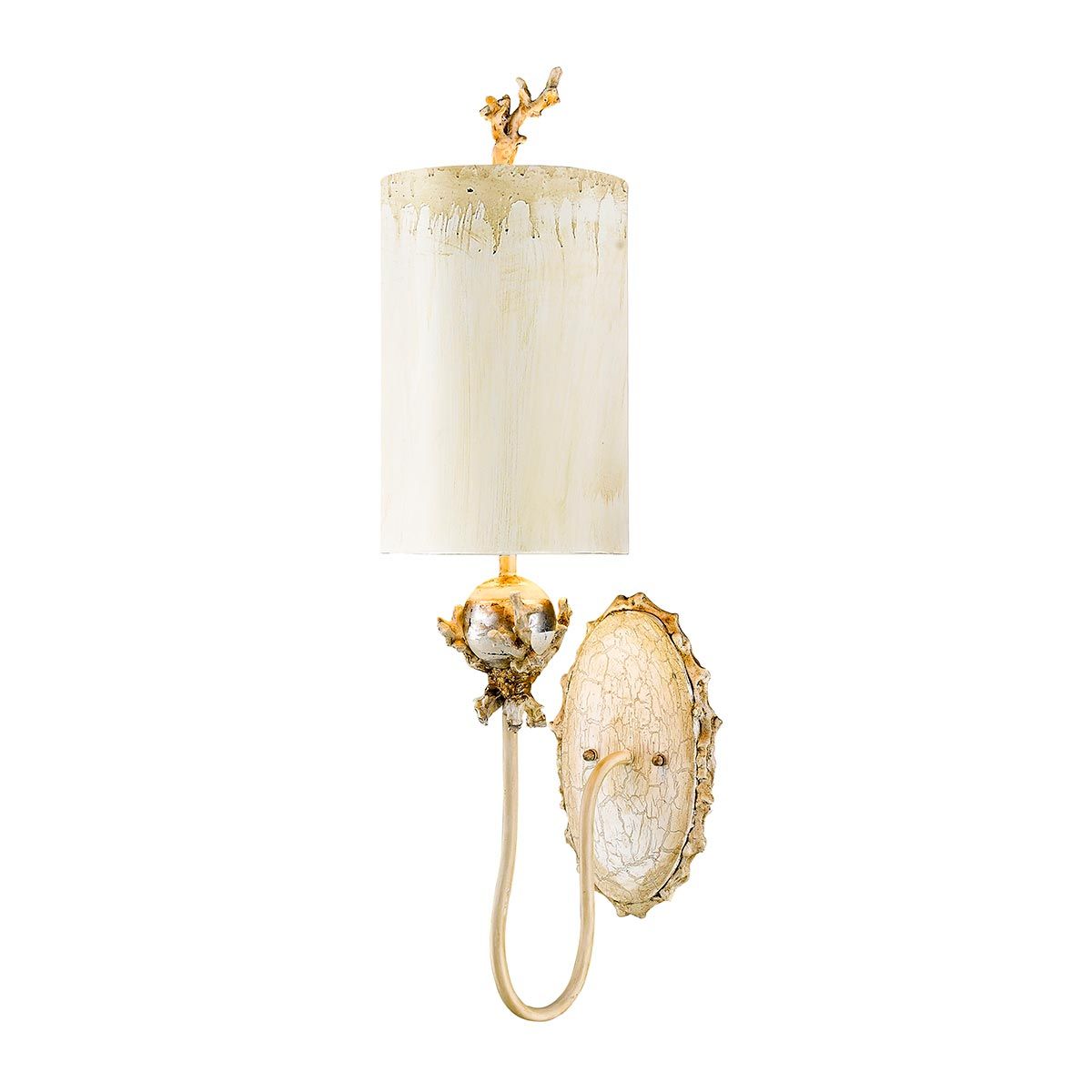 Wandleuchte „Trellis“ mit 1 Licht, Kittpatina und Blattsilber - Elsteadlighting - leuchtengrosshandel24