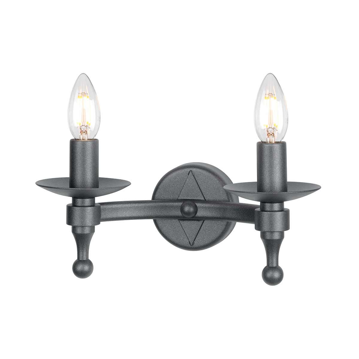 Warwick 2 - flammige Wandleuchte - Graphitschwarz - Elsteadlighting - WR2 - GRAPHITE