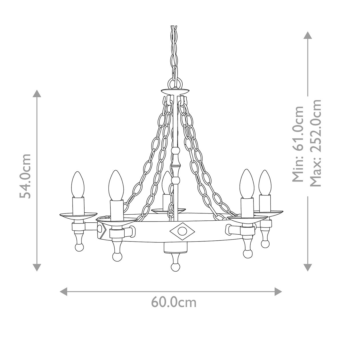 Warwick Kronleuchter mit 5 Lichtern, Graphitschwarz - Elsteadlighting - WR5 - GRAPHITE