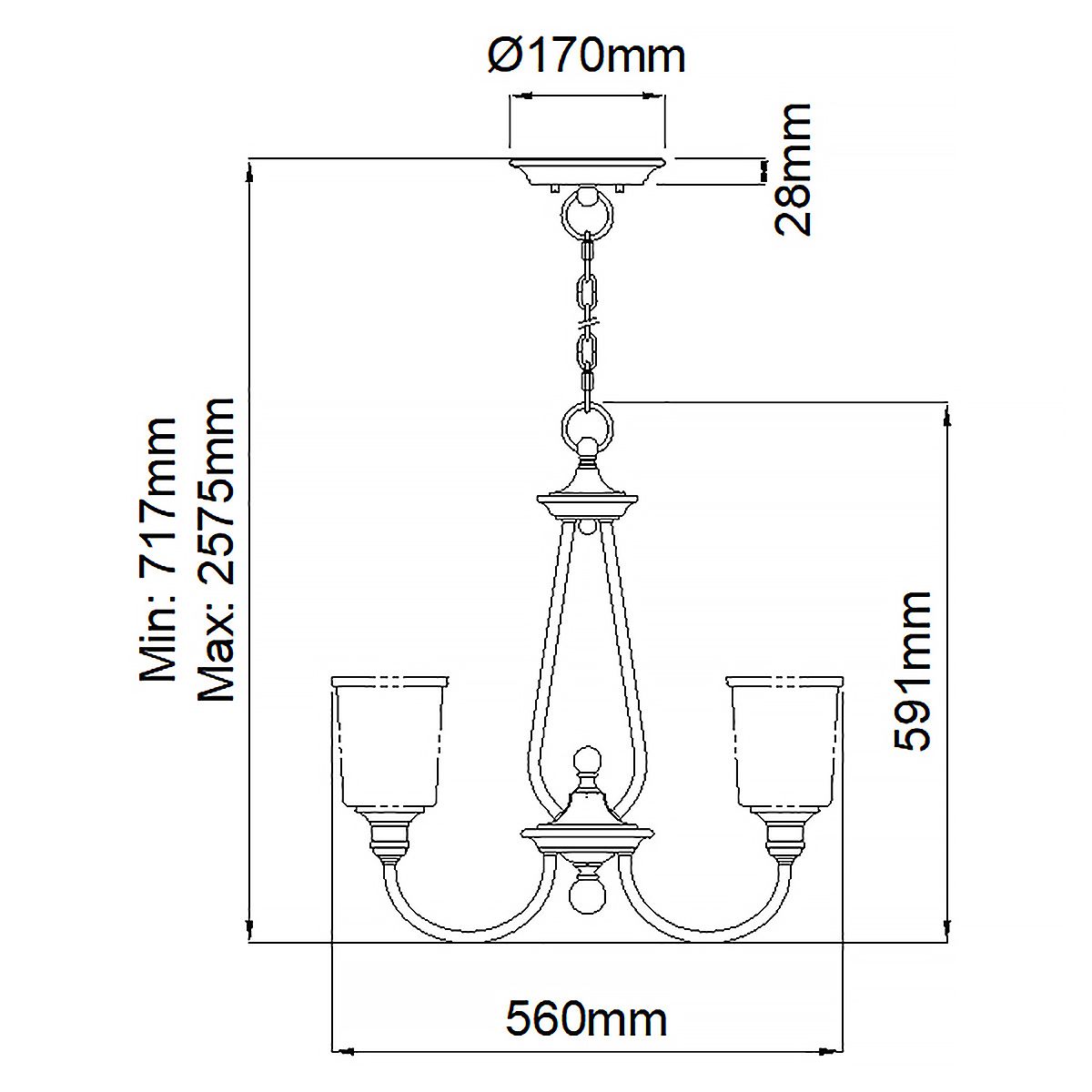 Waverly Kronleuchter mit 5 Lichtern, klassisches Zinn - Elsteadlighting - KL - WAVERLY5 - CLP