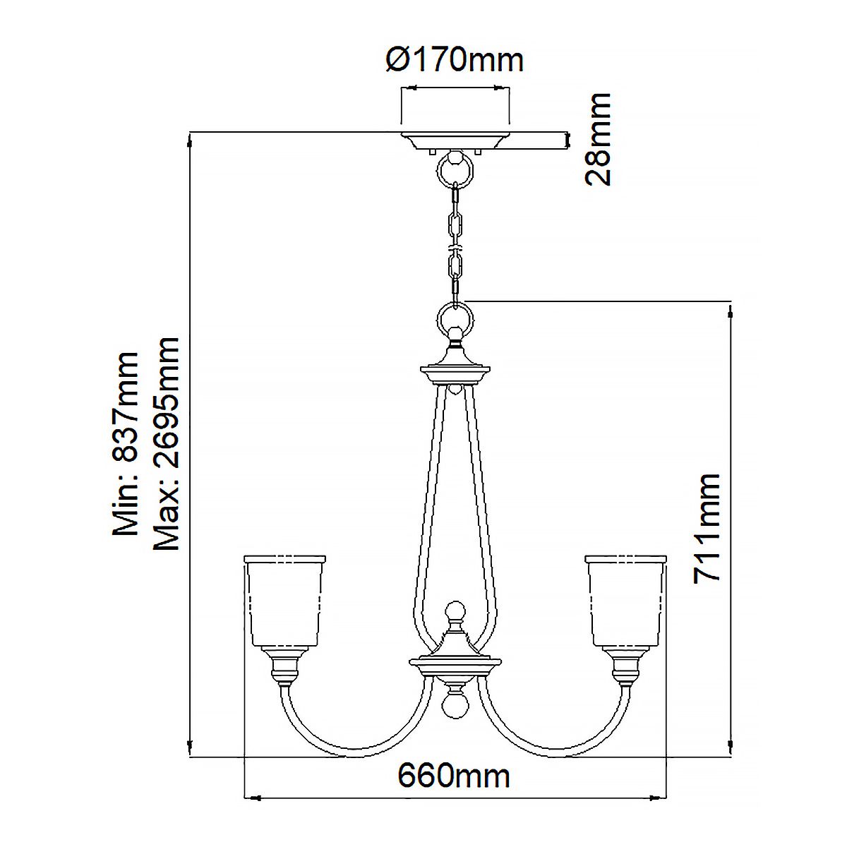 Waverly Kronleuchter mit 5 Lichtern, Naturmessing - Elsteadlighting - KL - WAVERLY5 - NBR