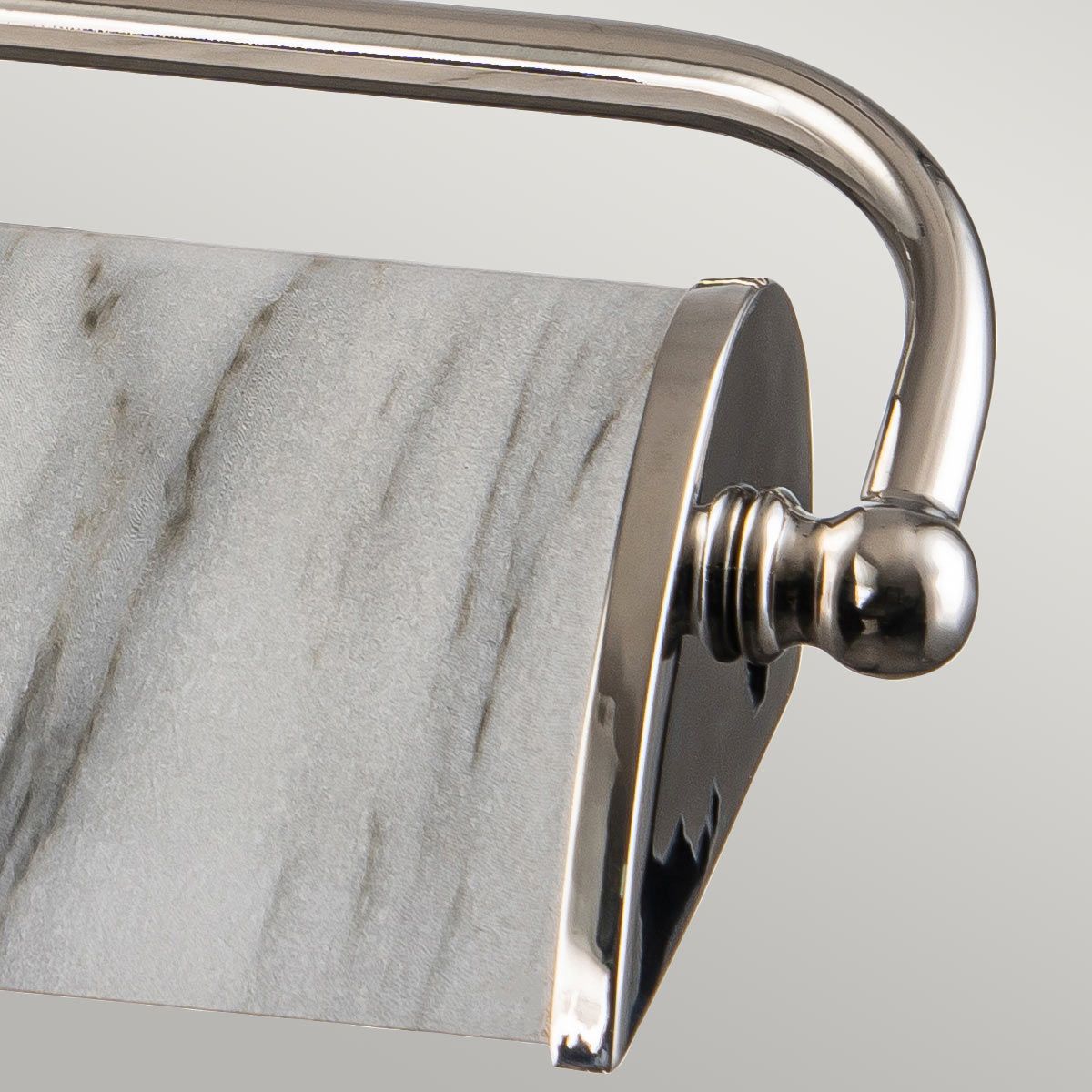 Winchfield 2lt mittelgroße Bilderleuchte – poliertes Nickel und weißer Marmoreffekt - Elsteadlighting - WINCHFIELD - PLM - PN - WM