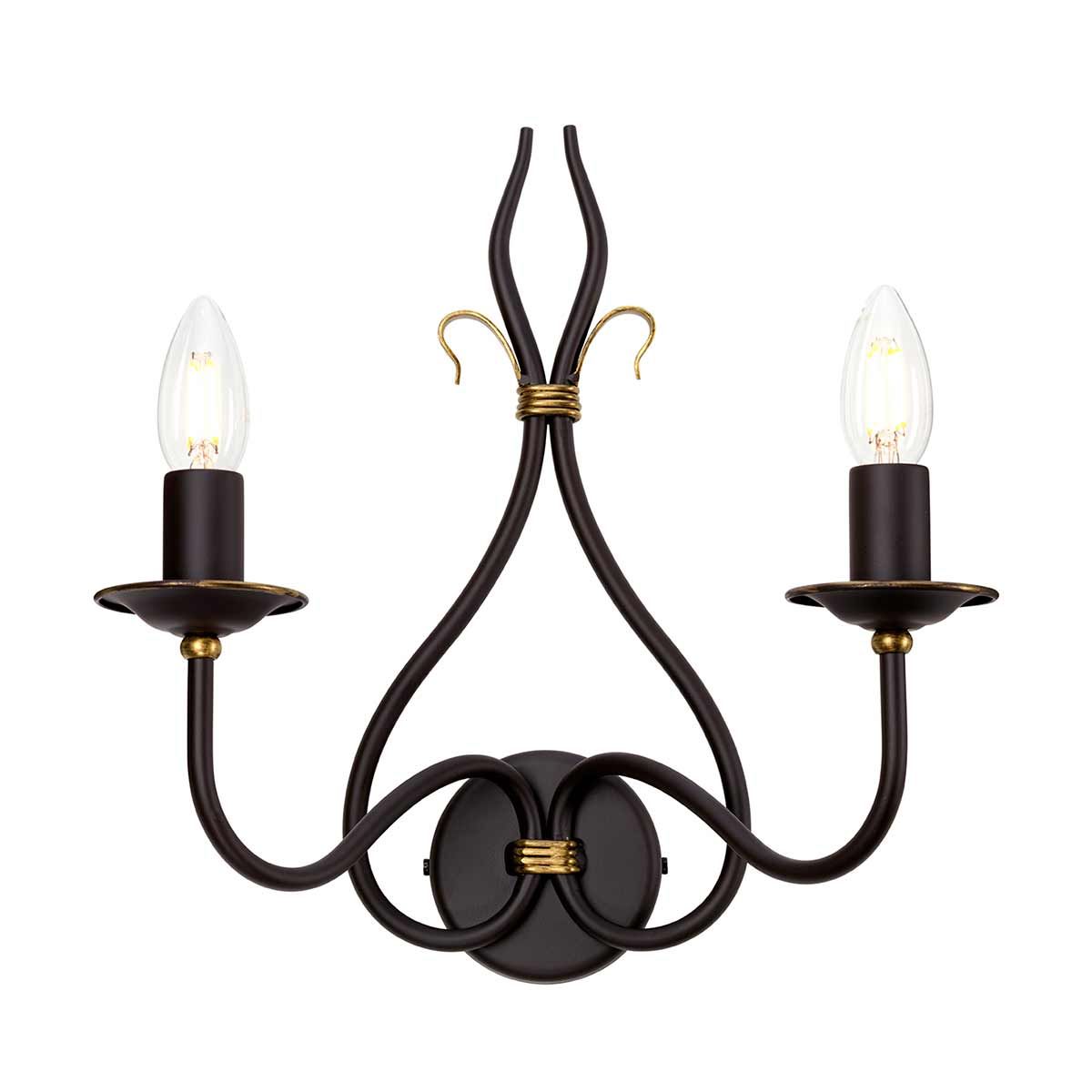 Windermere 2 - flammige Wandleuchte - Rost/Gold - Elsteadlighting - WM2