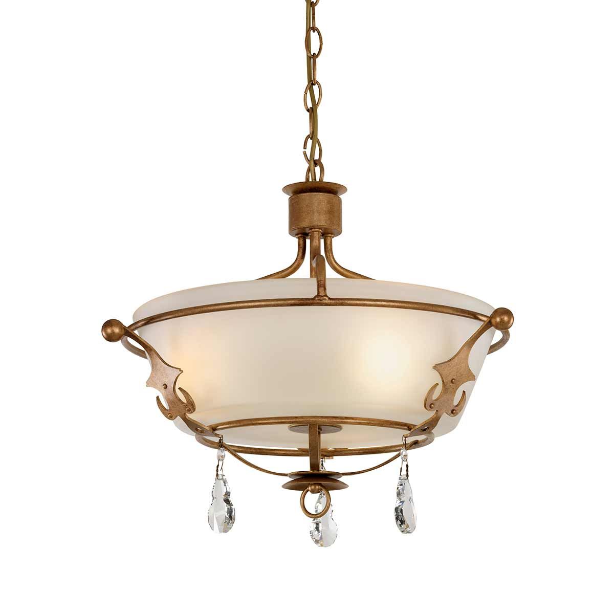 Windsor 3 - flammige Deckenleuchte, halbbündig, Goldpatina - Elsteadlighting - WINDSOR - SF - GOLD