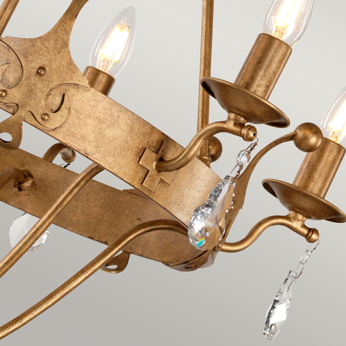 Windsor Kronleuchter mit 6 Lichtern, Goldpatina - Elsteadlighting - WINDSOR6 - GOLD