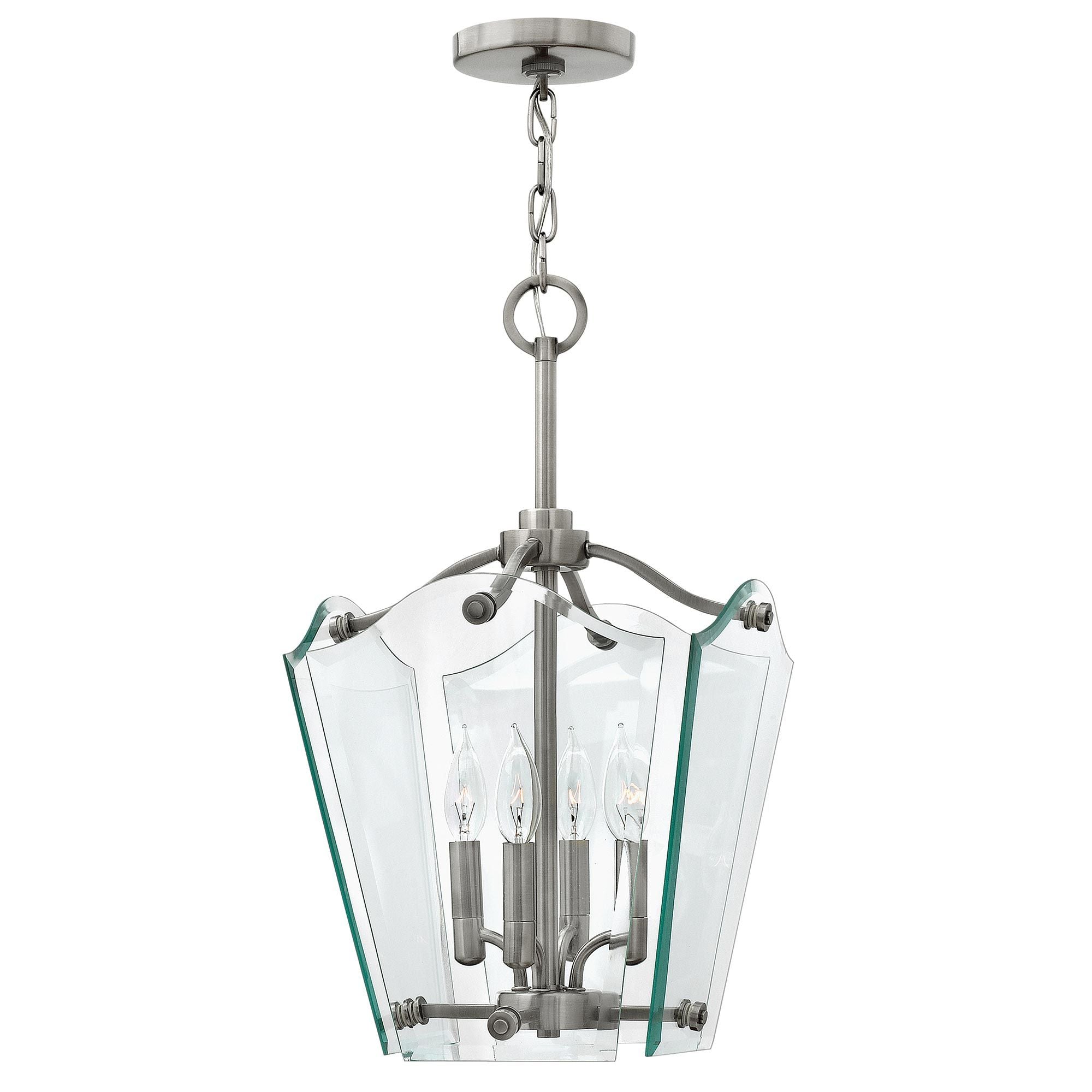 Wingate 4 - flammige Pendelleuchte, klein, Antik - Nickel poliert - Elsteadlighting - HK - WINGATE - P - S