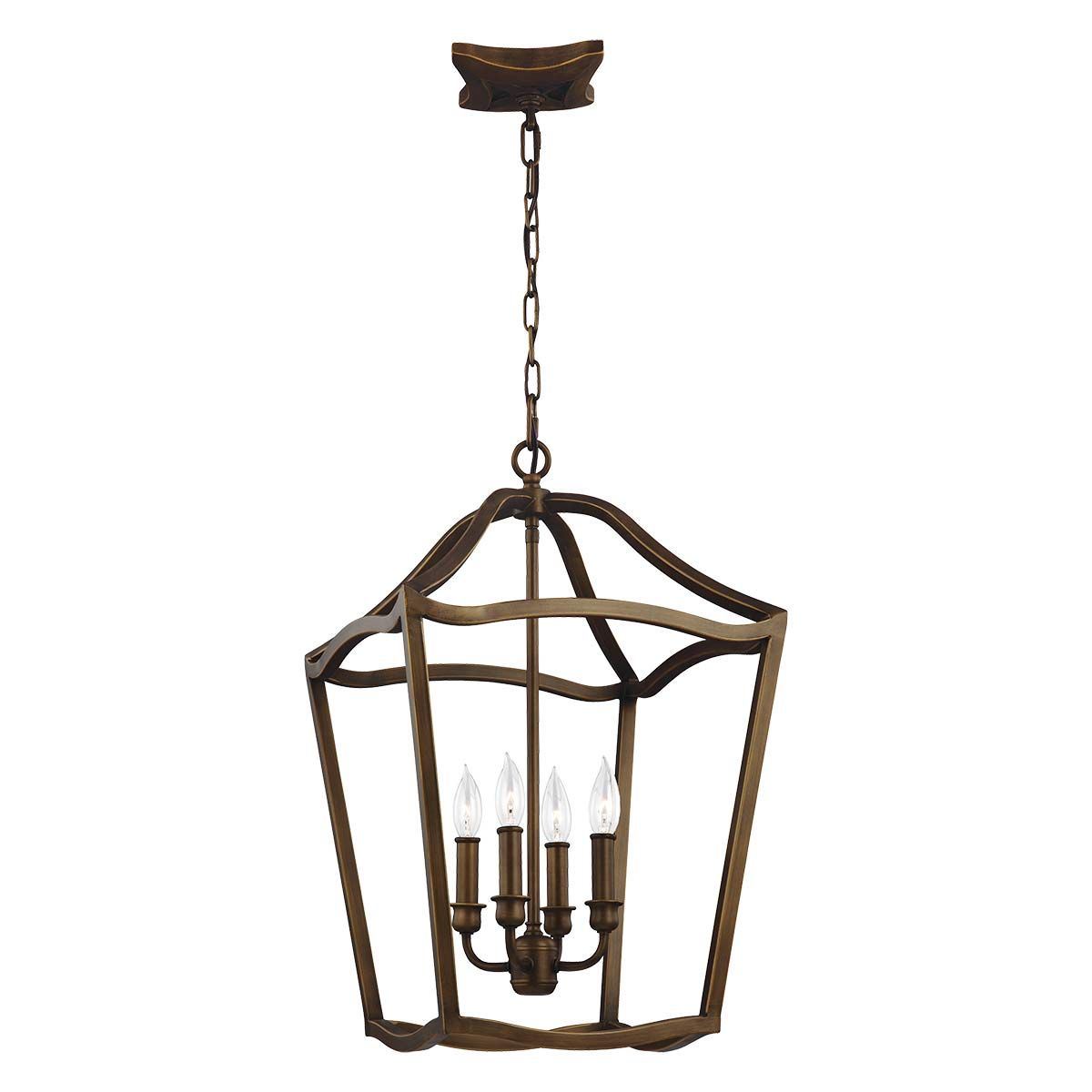 Yarmouth 4 - flammige Pendelleuchte - Gealtertes Messing lackiert - Elsteadlighting - FE - YARMOUTH - 4P